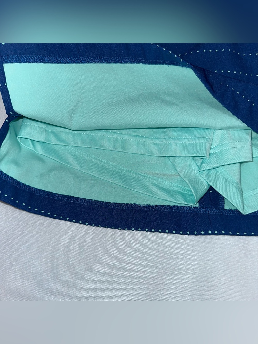 Lady Hagen golf skort navy Blue with green Dot Stripe underlayer size 0 - Picture 4 of 9